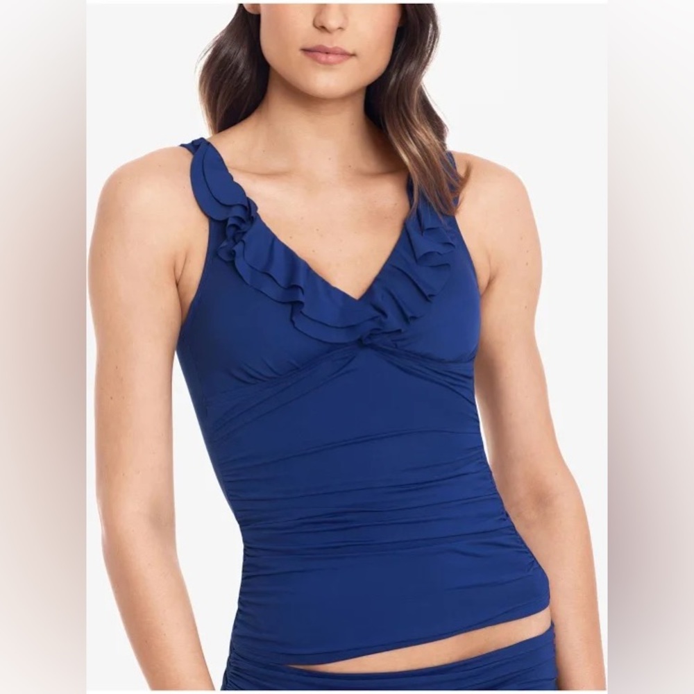Ralph Lauren Beach Club Ruffle Tankini Top - 4
